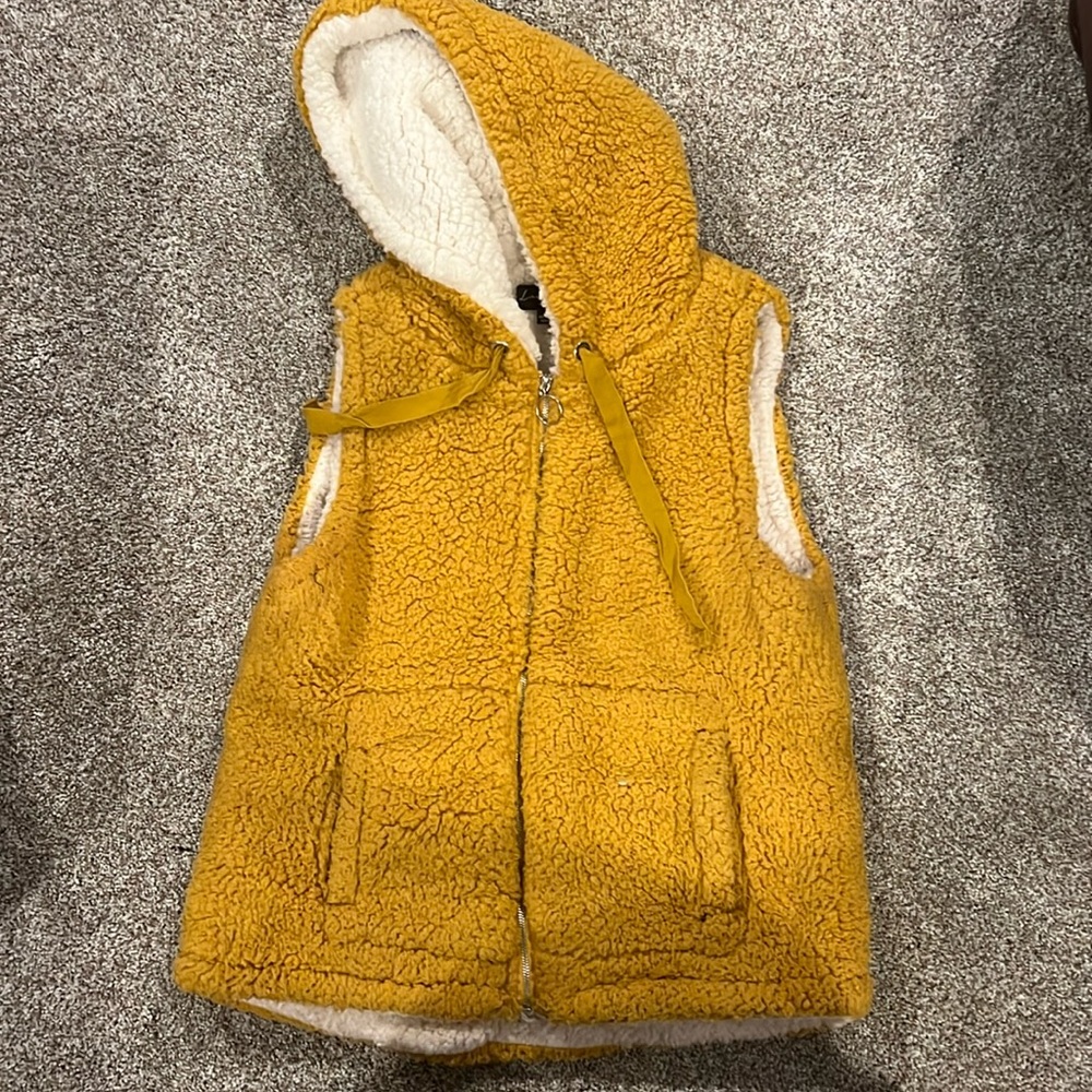 Love tree hooded Sherpa vest